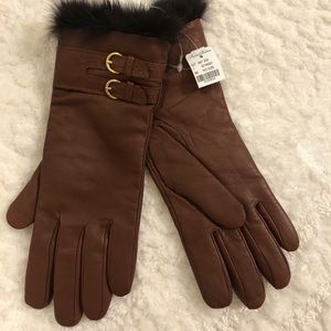 NWT Brooks Brothers 364 Leather/ Rabbit Fur Gloves